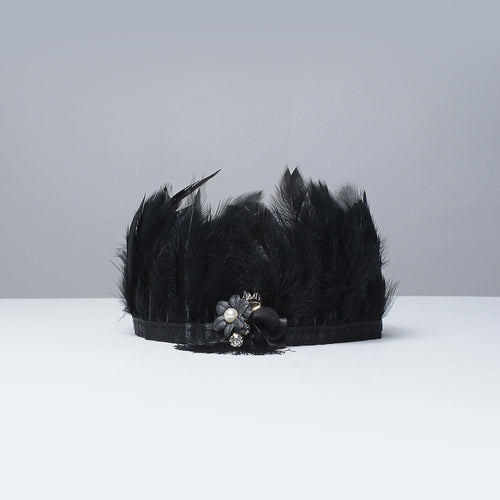 Black Beauty Feather Crown - Little Miss Lace